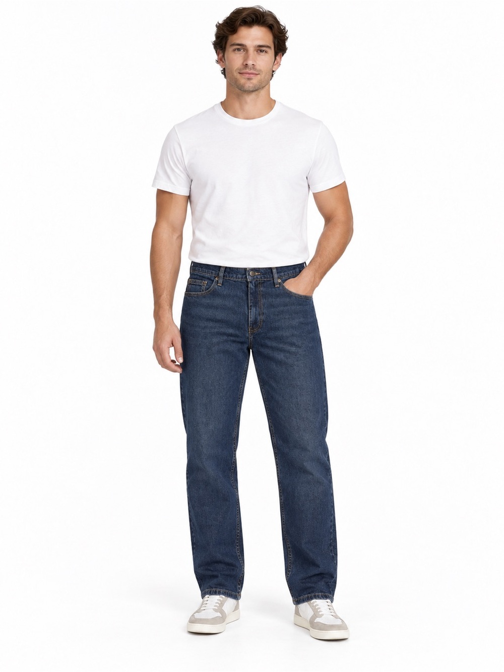 Member’s Mark Relaxed Fit Men’s Jeans in Dark Blue Denim